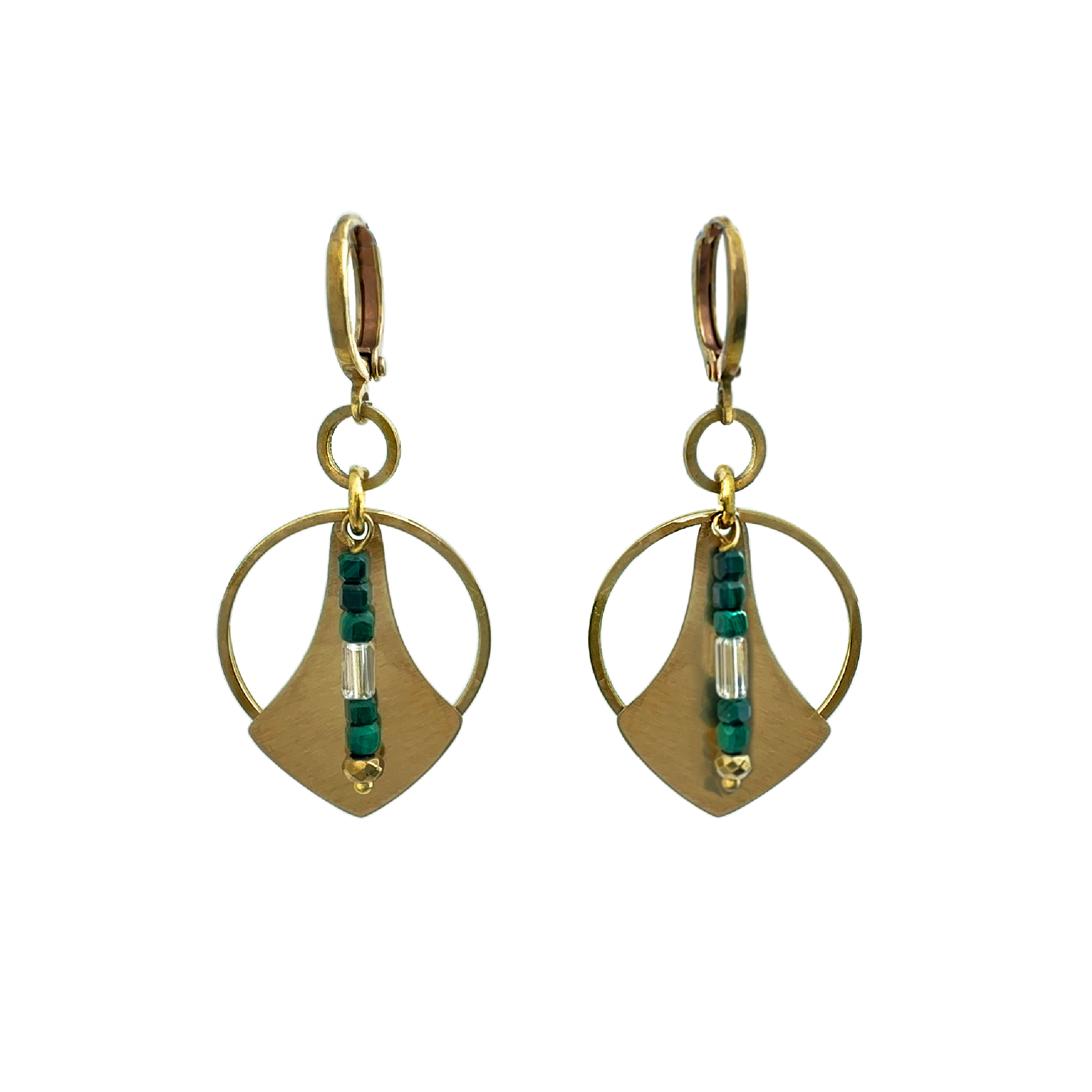 Silvana Hoop Earring - Malachite – A handcrafted earrings by Alysian.