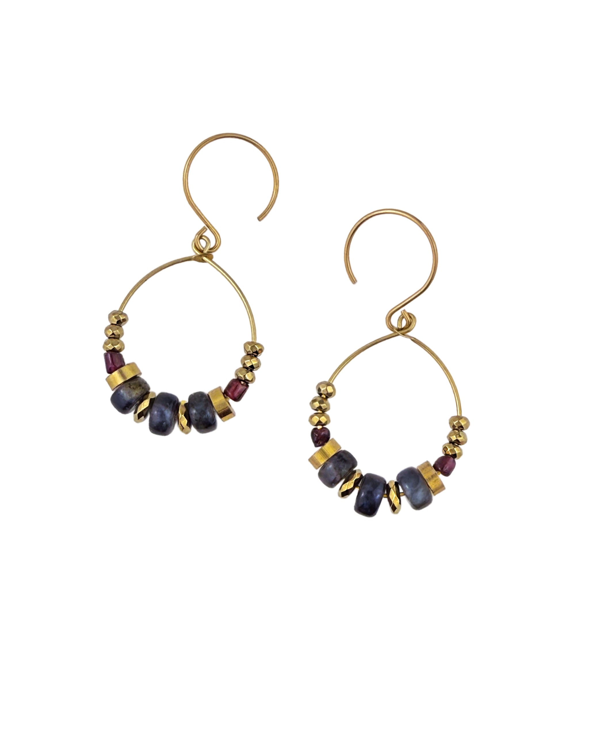 Hadrian Iolite Hoop Earring – A handcrafted earring by Alysian.