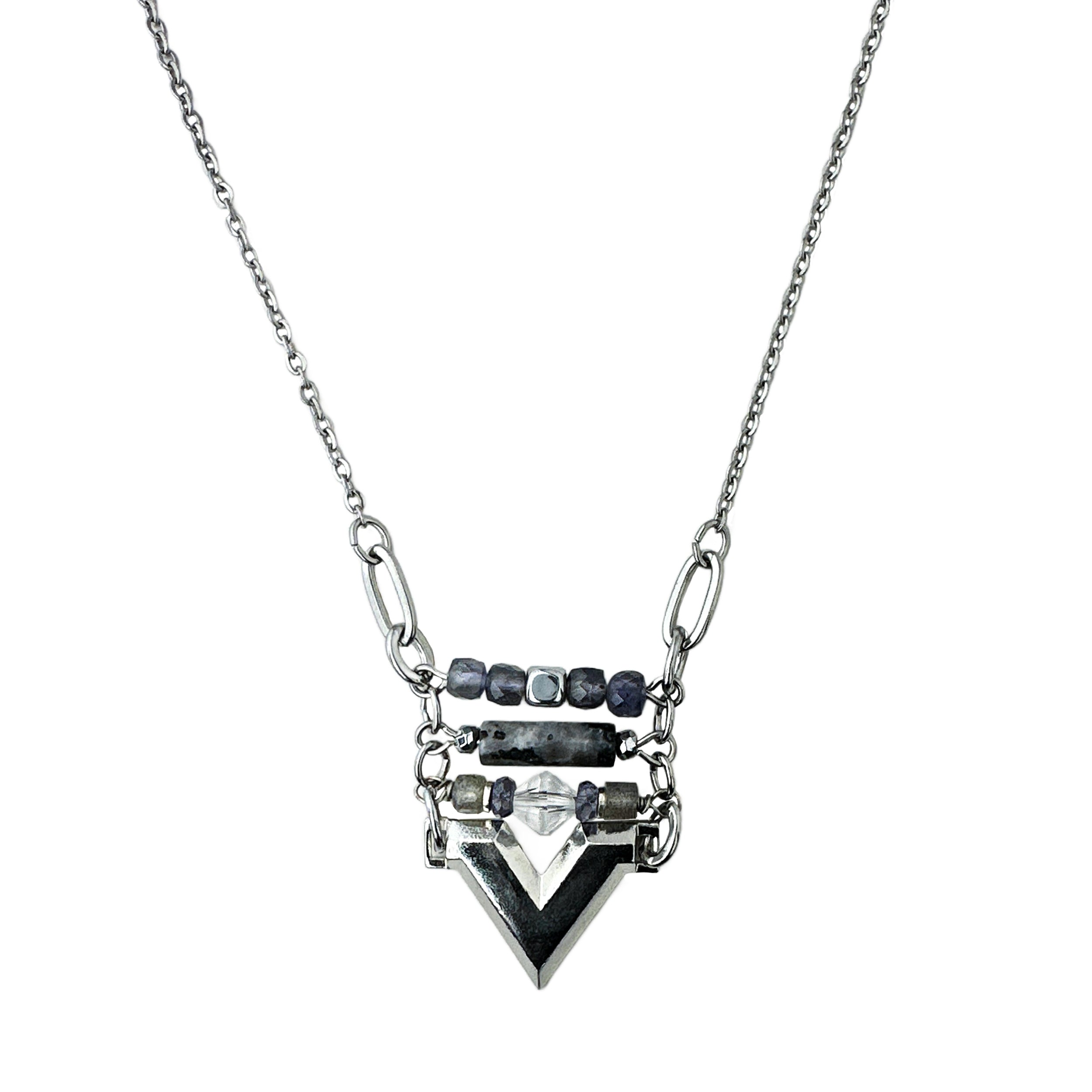 Cheren Chevron Pendant Necklace – A handcrafted necklace by Alysian.