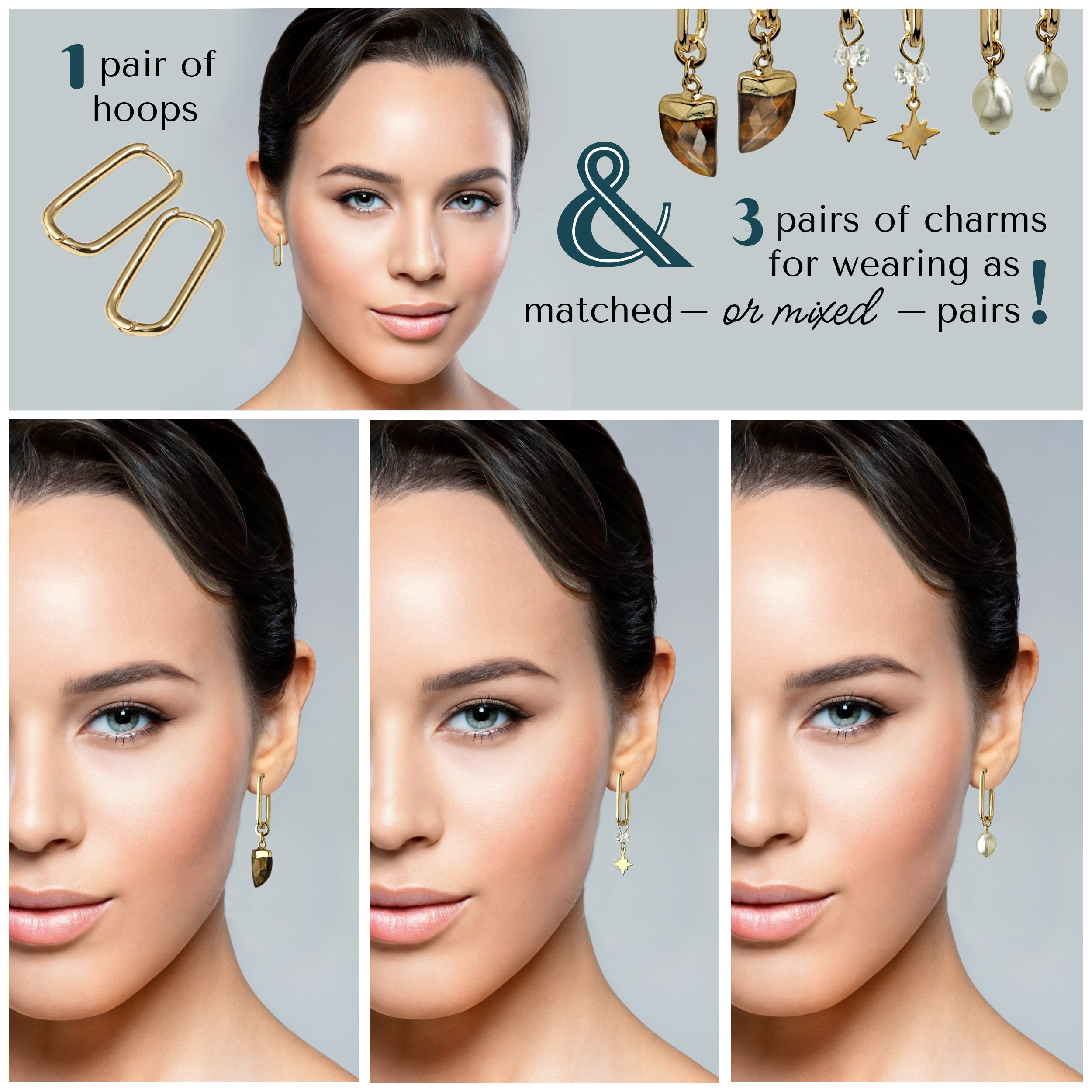 Charmed Interchangeable Hoop Earring Set – A handcrafted earrings by Alysian.