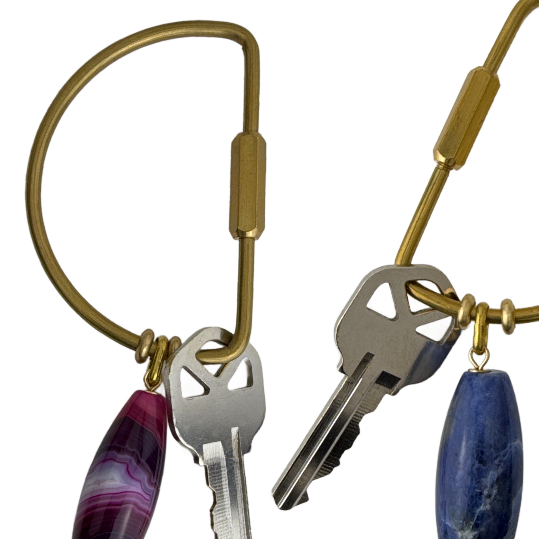 Gemstone Keyring | Rock & Key – D-Style Carabiner – A handcrafted key ring by Alysian.