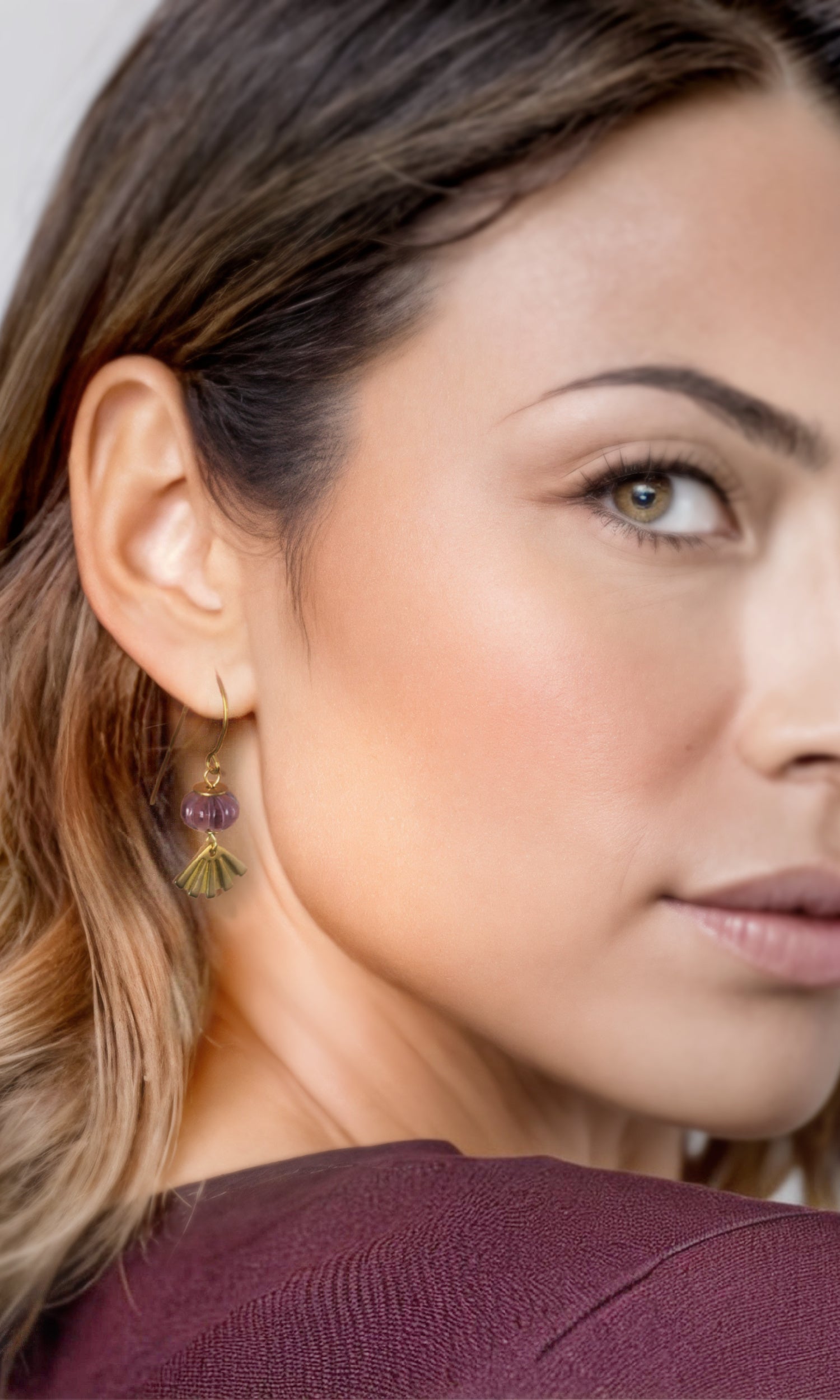 Kestra Amethyst Drop Earring – A handcrafted earrings by Alysian.