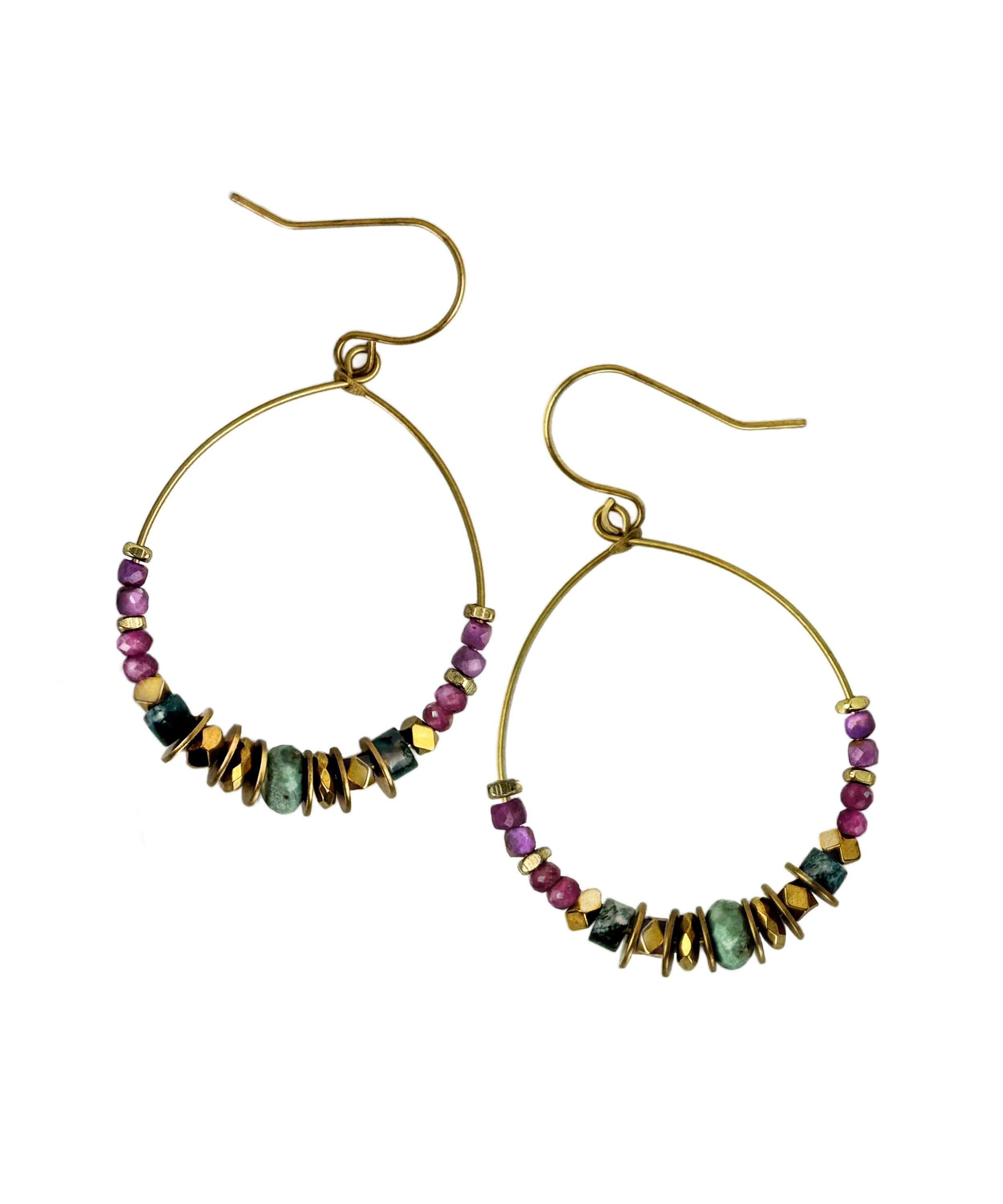 Mirelle Multistone Hoop Earring