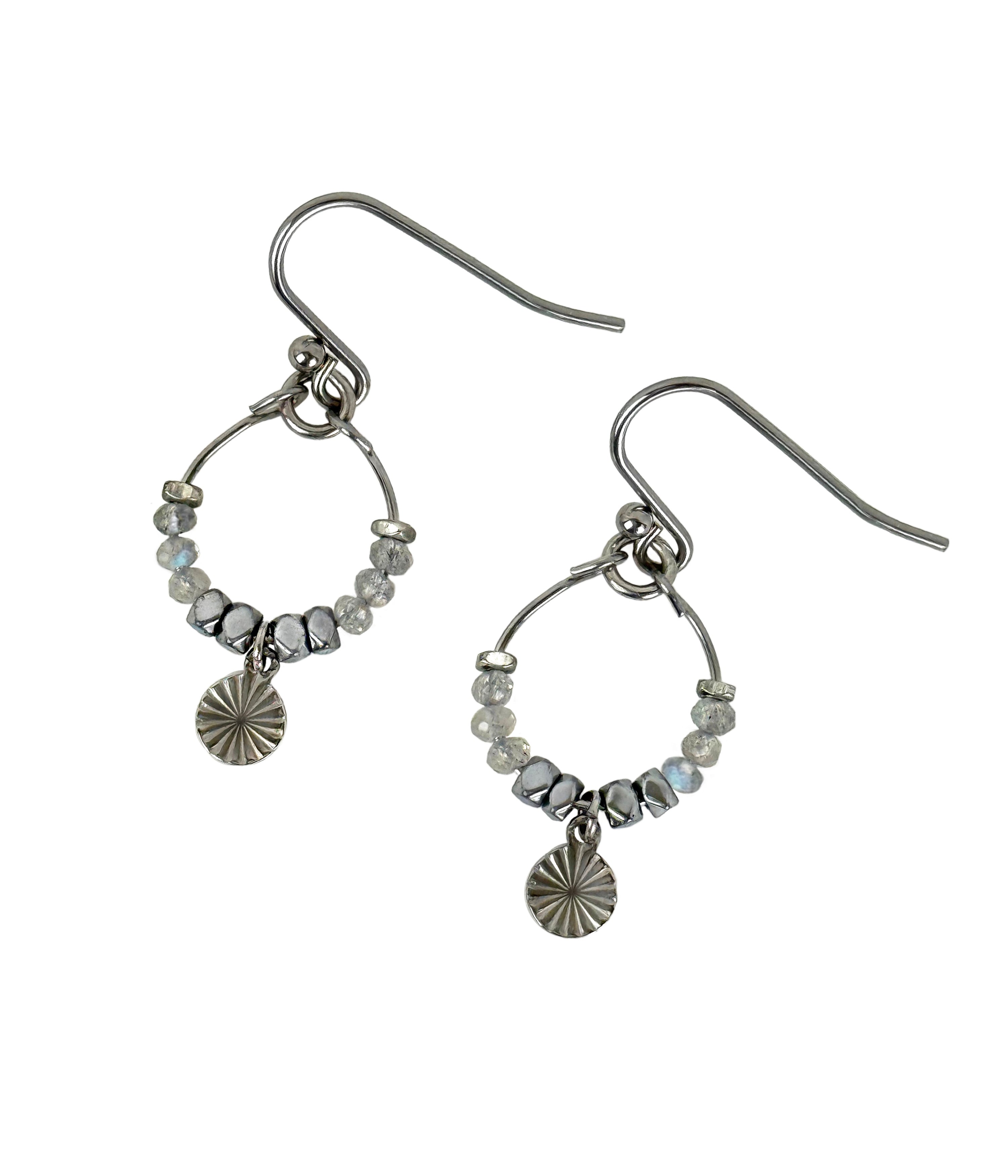 Nara Labradorite Mini Hoop Earring