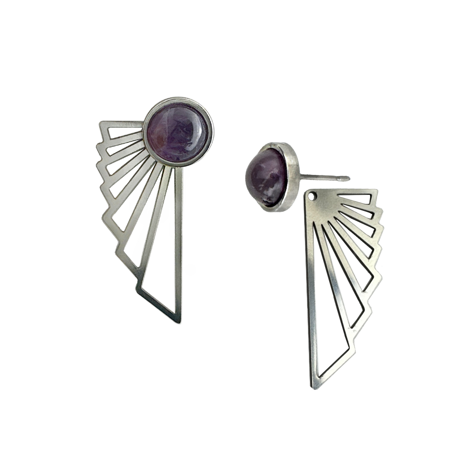Pegasus Front to Back Earring - Amethyst – A handcrafted earrings by Alysian.
