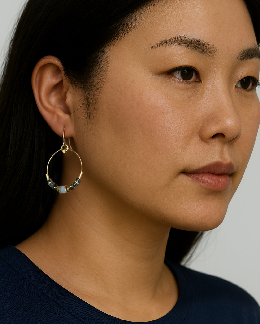 Parisa Hoop Earring (blue)