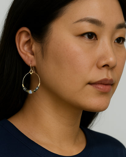Parisa Hoop Earring (blue)