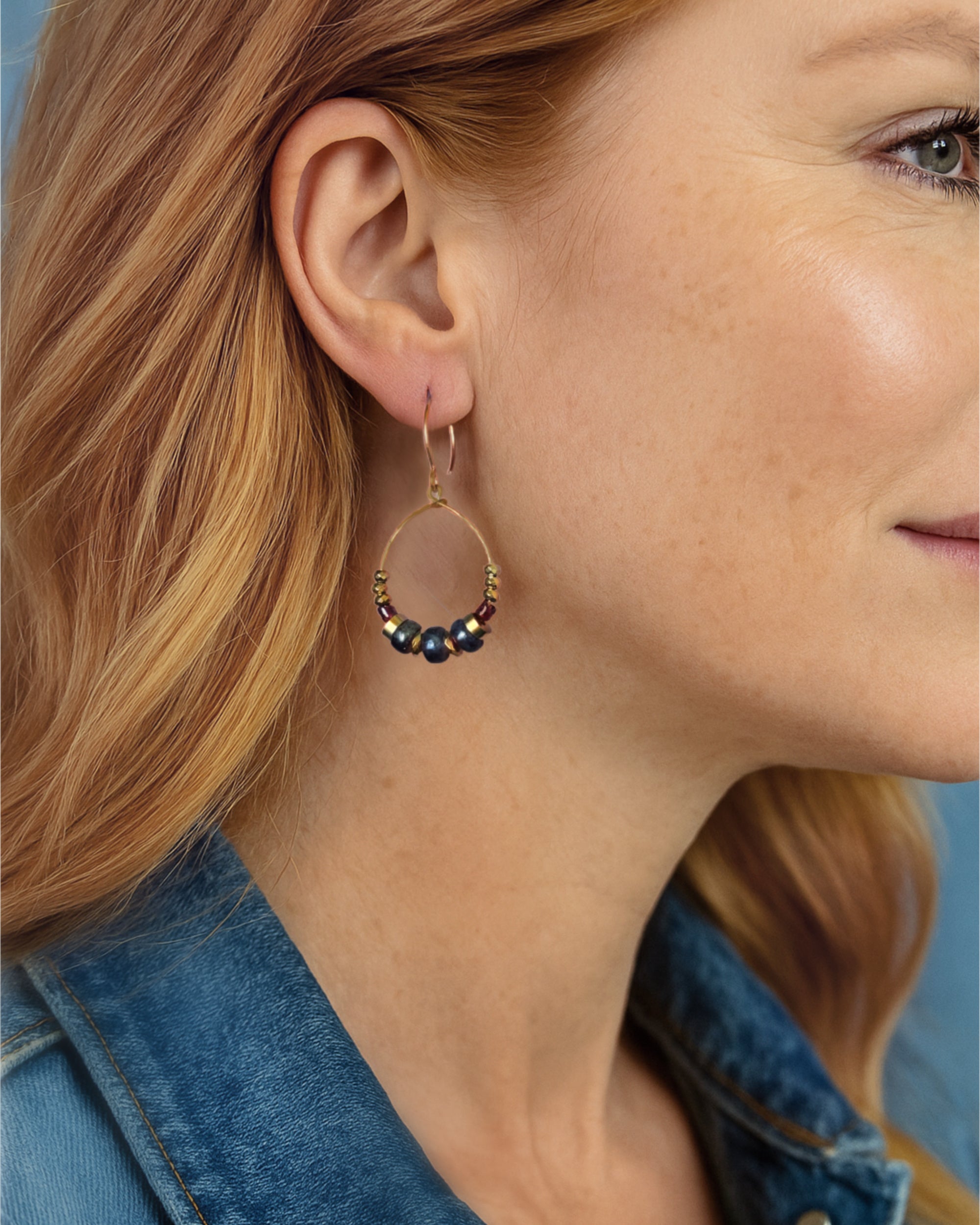 Hadrian Iolite Hoop Earring – A handcrafted earring by Alysian.