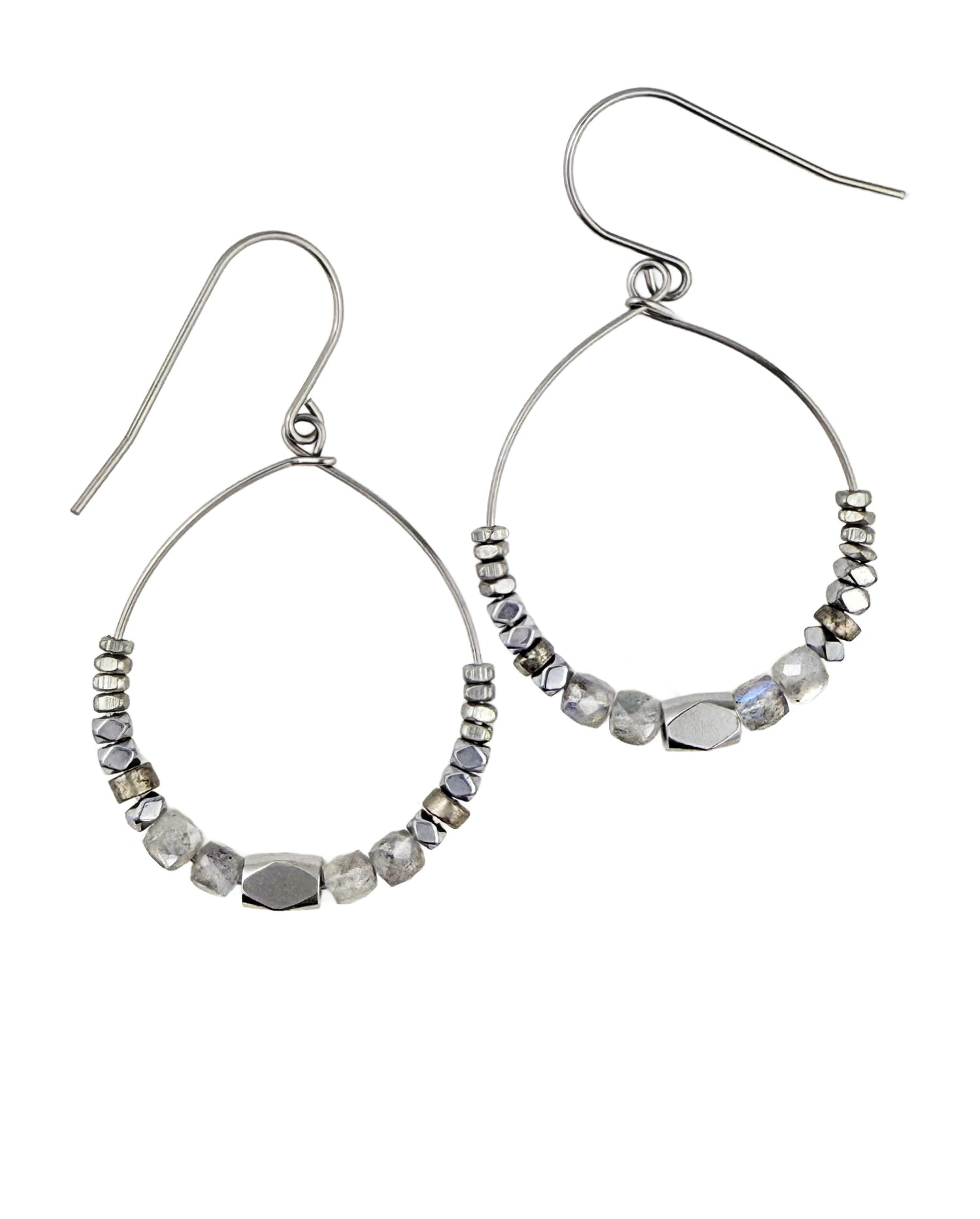 Luja Labradorite Hoop Earring