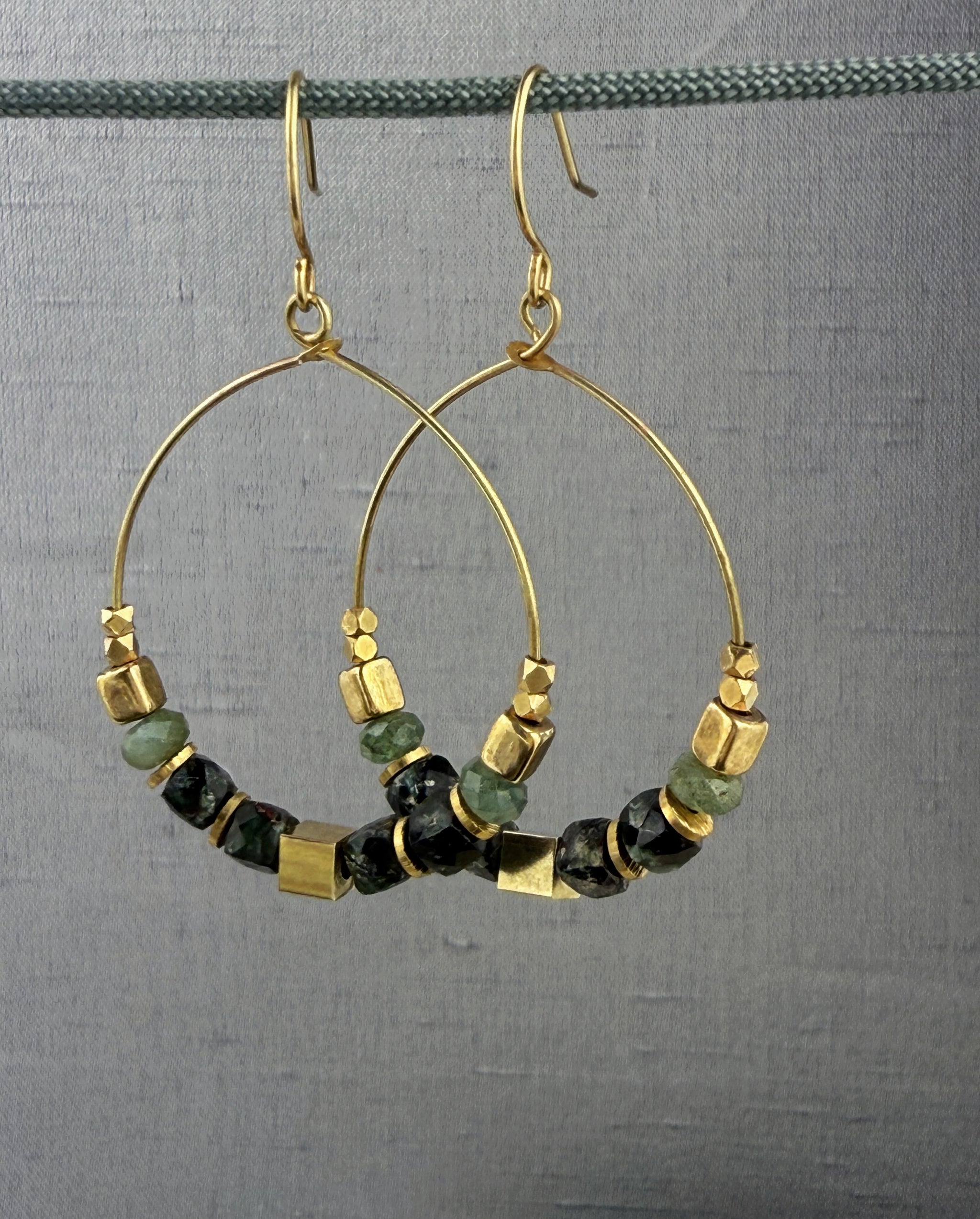 Ardeen Hoop Earring - Seraphinite – A handcrafted earring by Alysian.