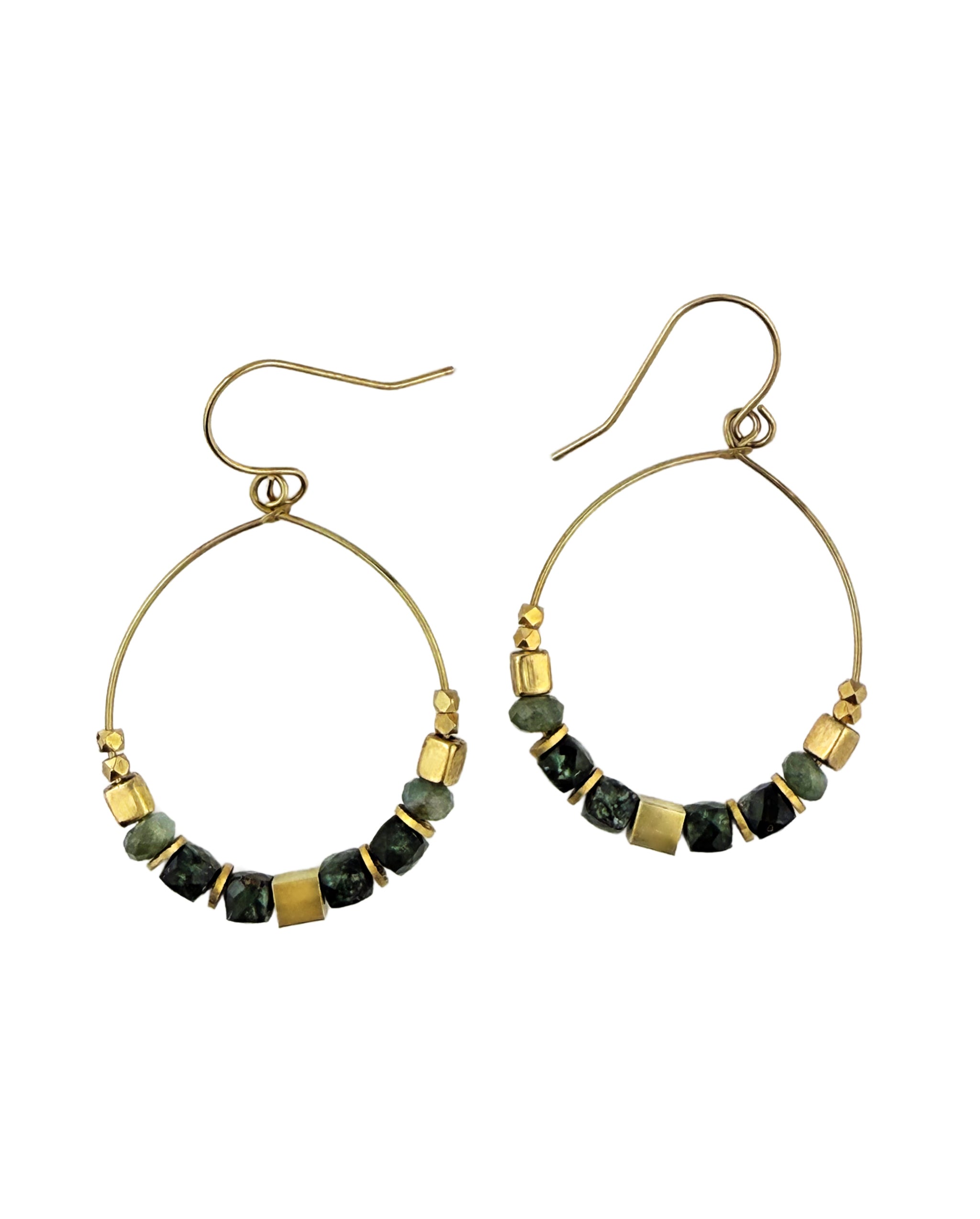 Ardeen Hoop Earring - Seraphinite – A handcrafted earring by Alysian.