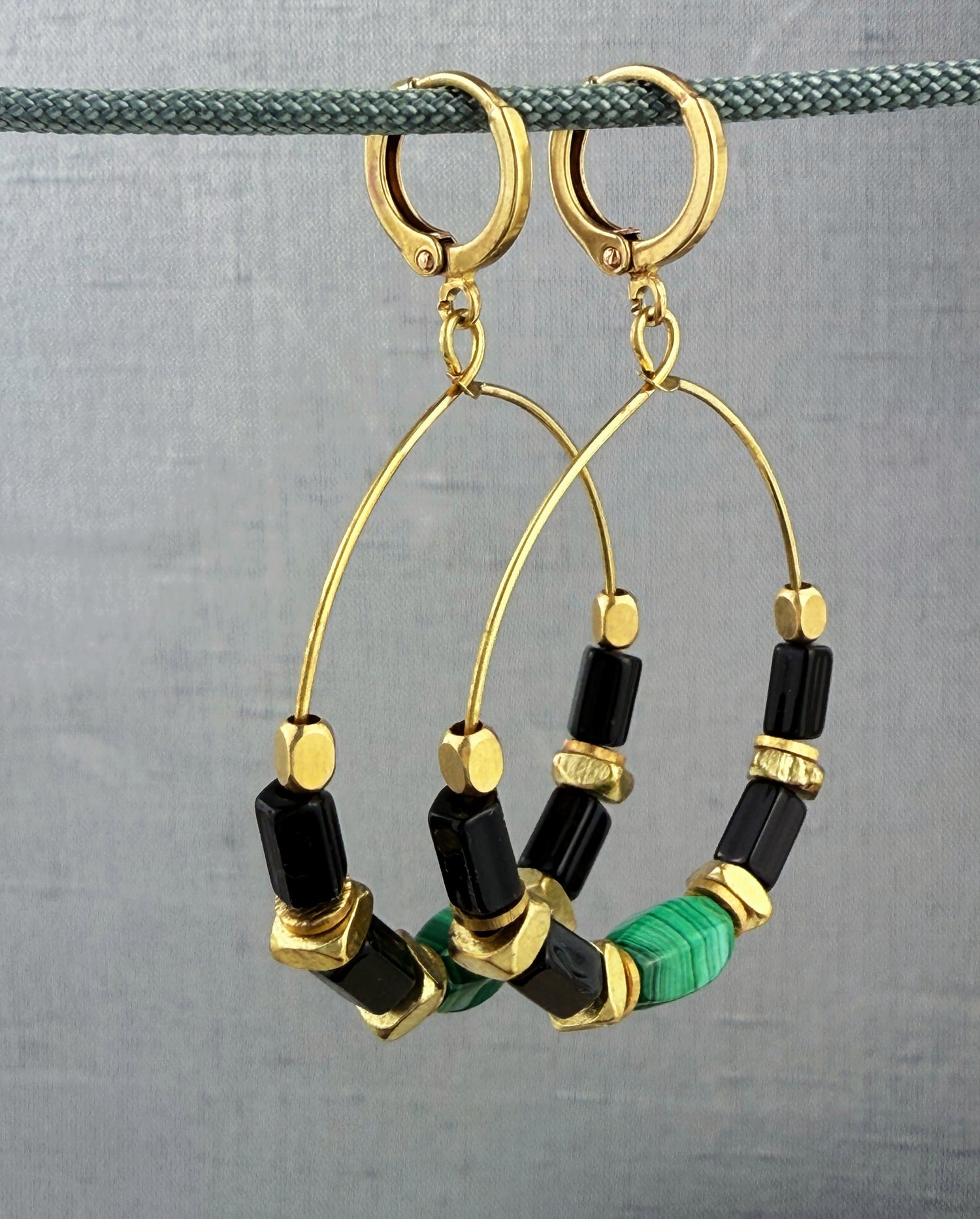 Caden Malachite Hoop Earring