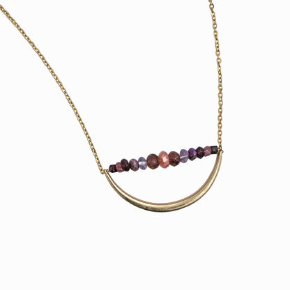 Selene Multistone Crescent Necklace (warm)