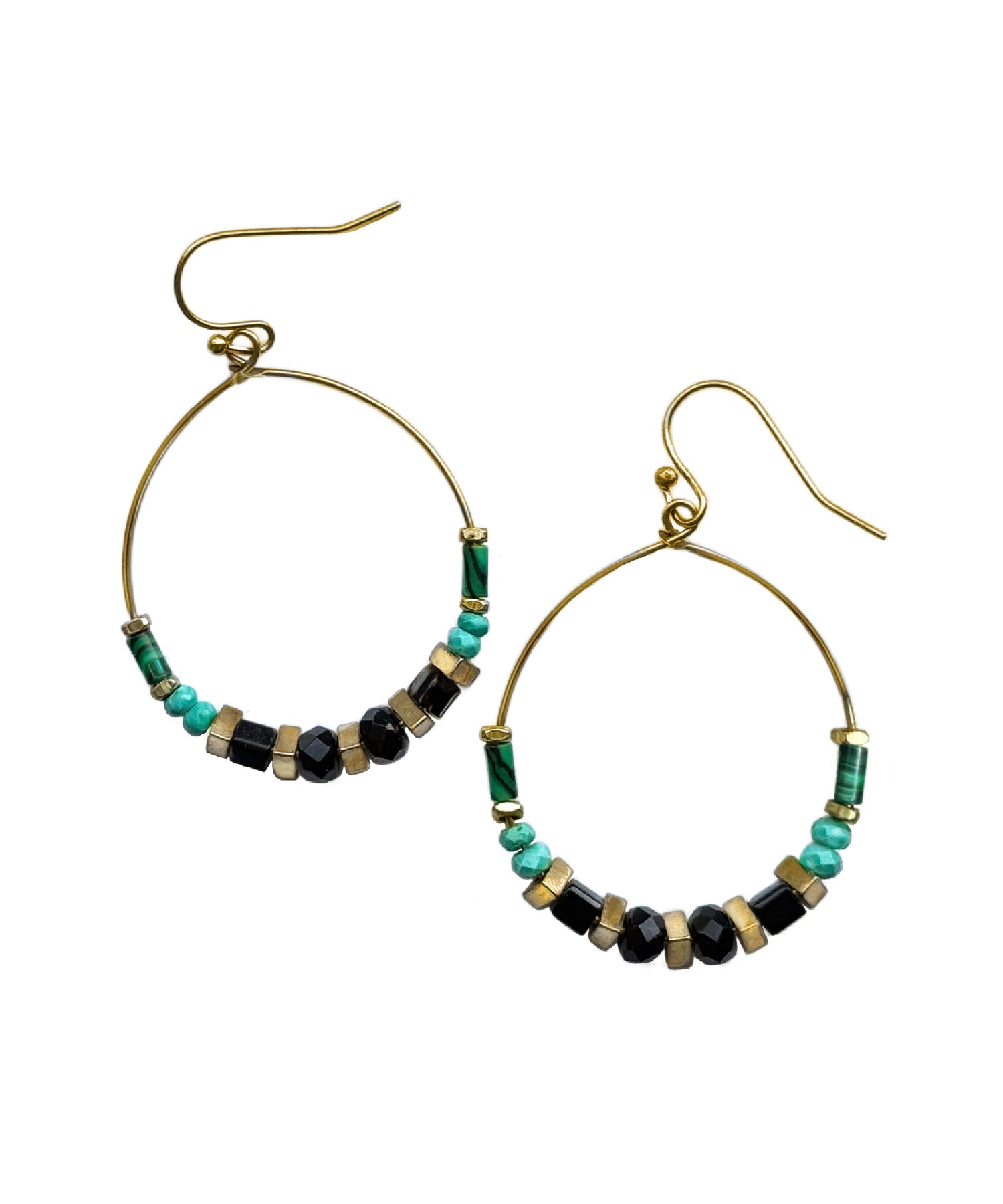 Adira Gemstone Hoop Earring with Vintage Crystal