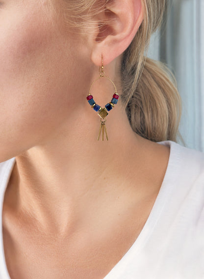 Azra Sodalite Hoop Earring