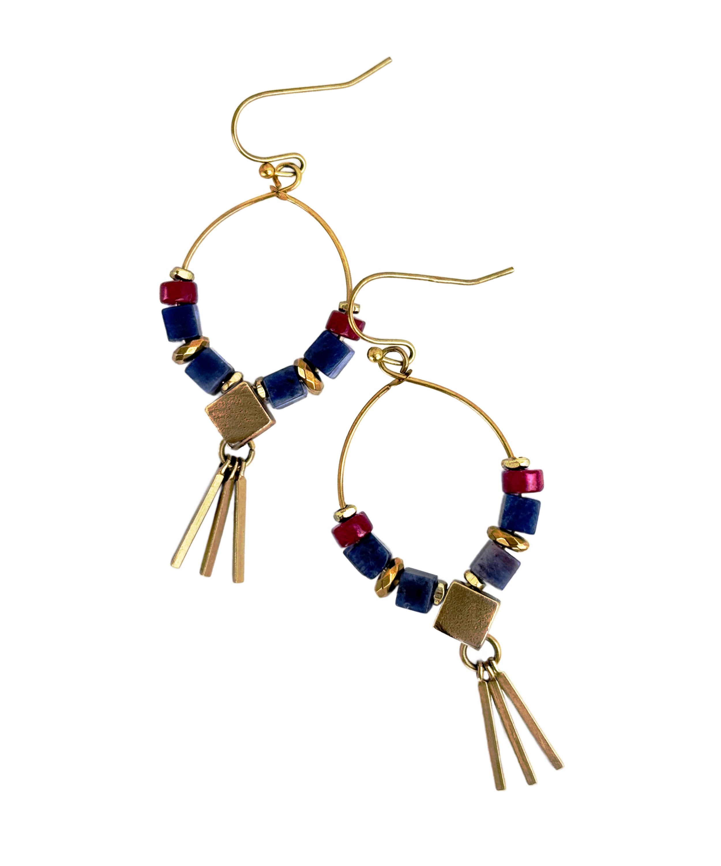 Azra Sodalite Hoop Earring