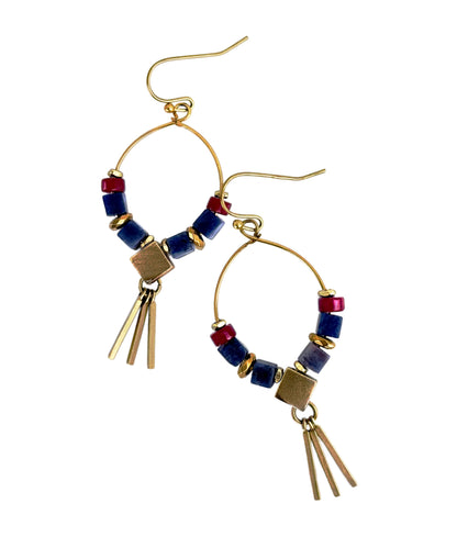 Azra Sodalite Hoop Earring