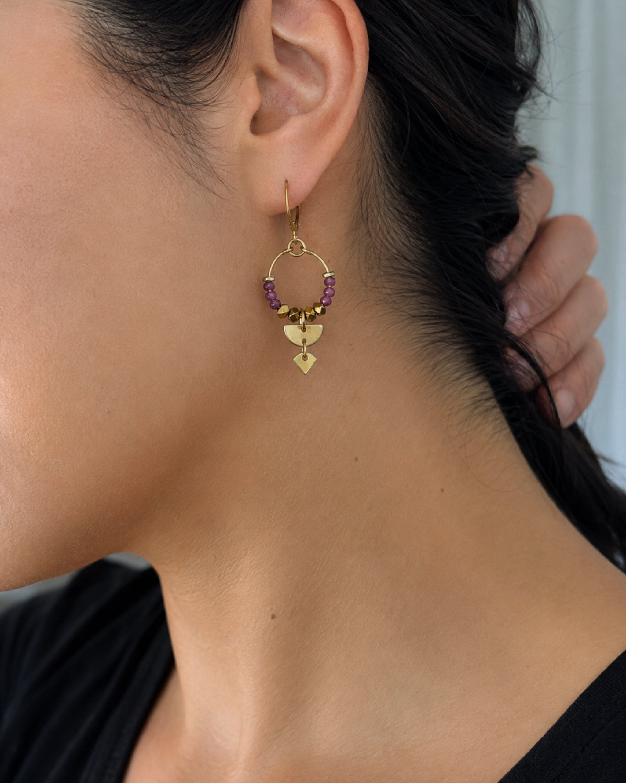 Islene Ruby Mini Hoop Earring