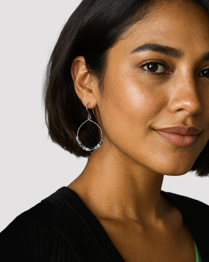 Luja Labradorite Hoop Earring