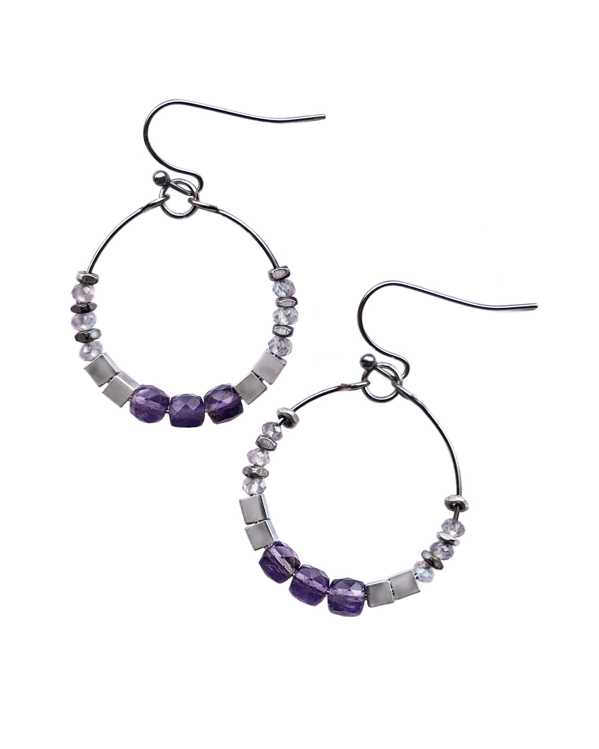 Luma Amethyst Hoop Earring