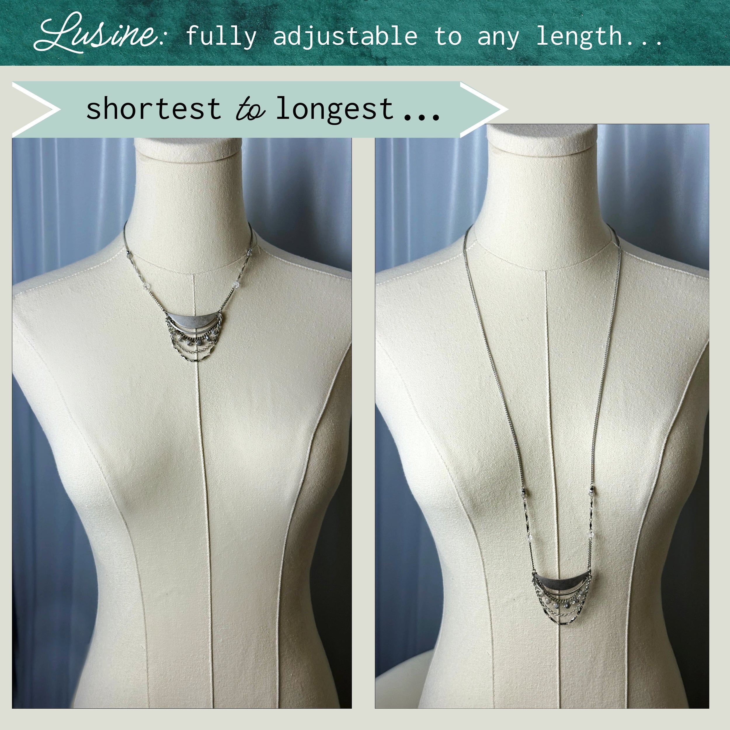 Lusine (Any Length) Pendant Necklace - silver – A handcrafted necklace by Alysian.