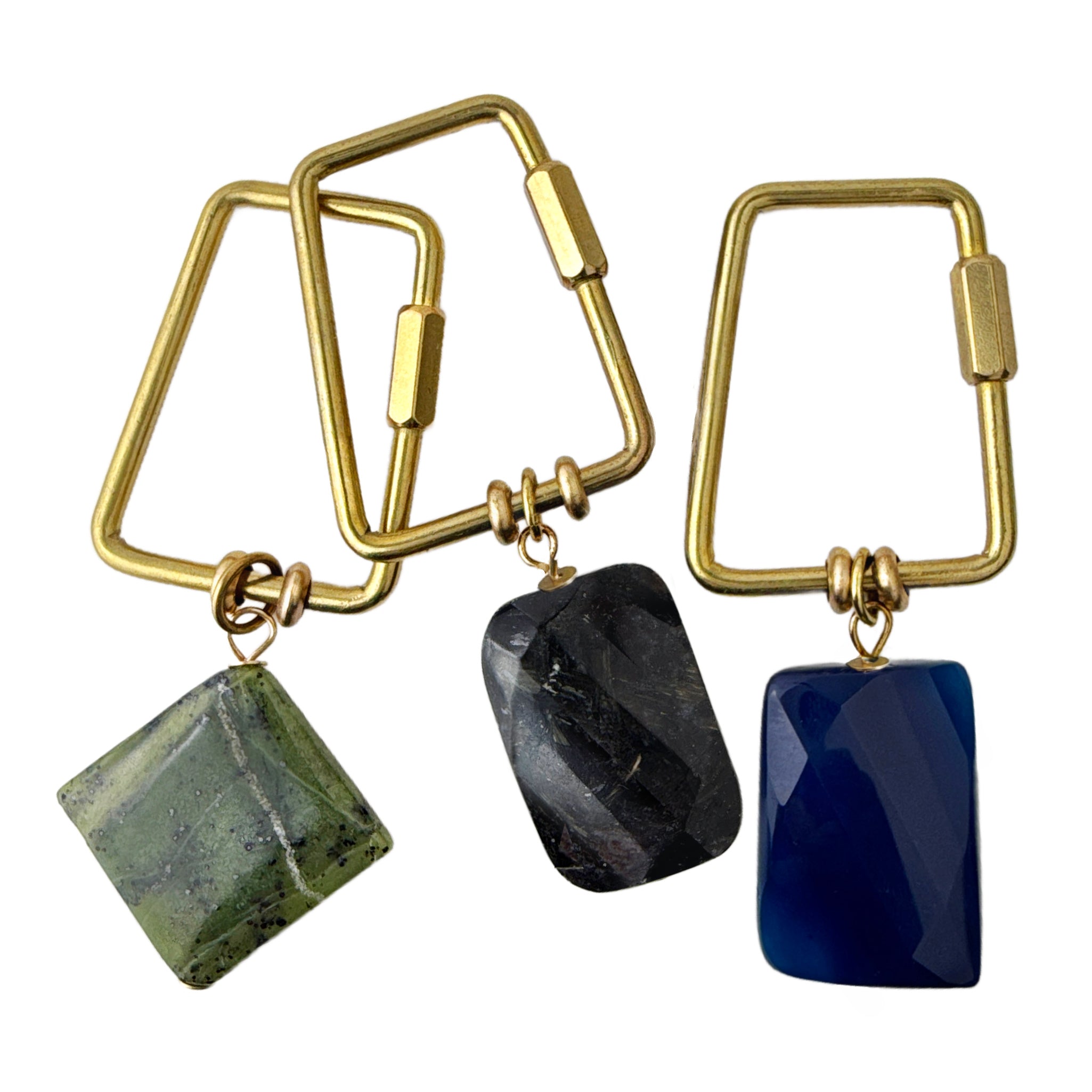 Gemstone Keyring | Rock &amp; Key – Trapezoid Carabiner – A handcrafted key ring by Alysian.