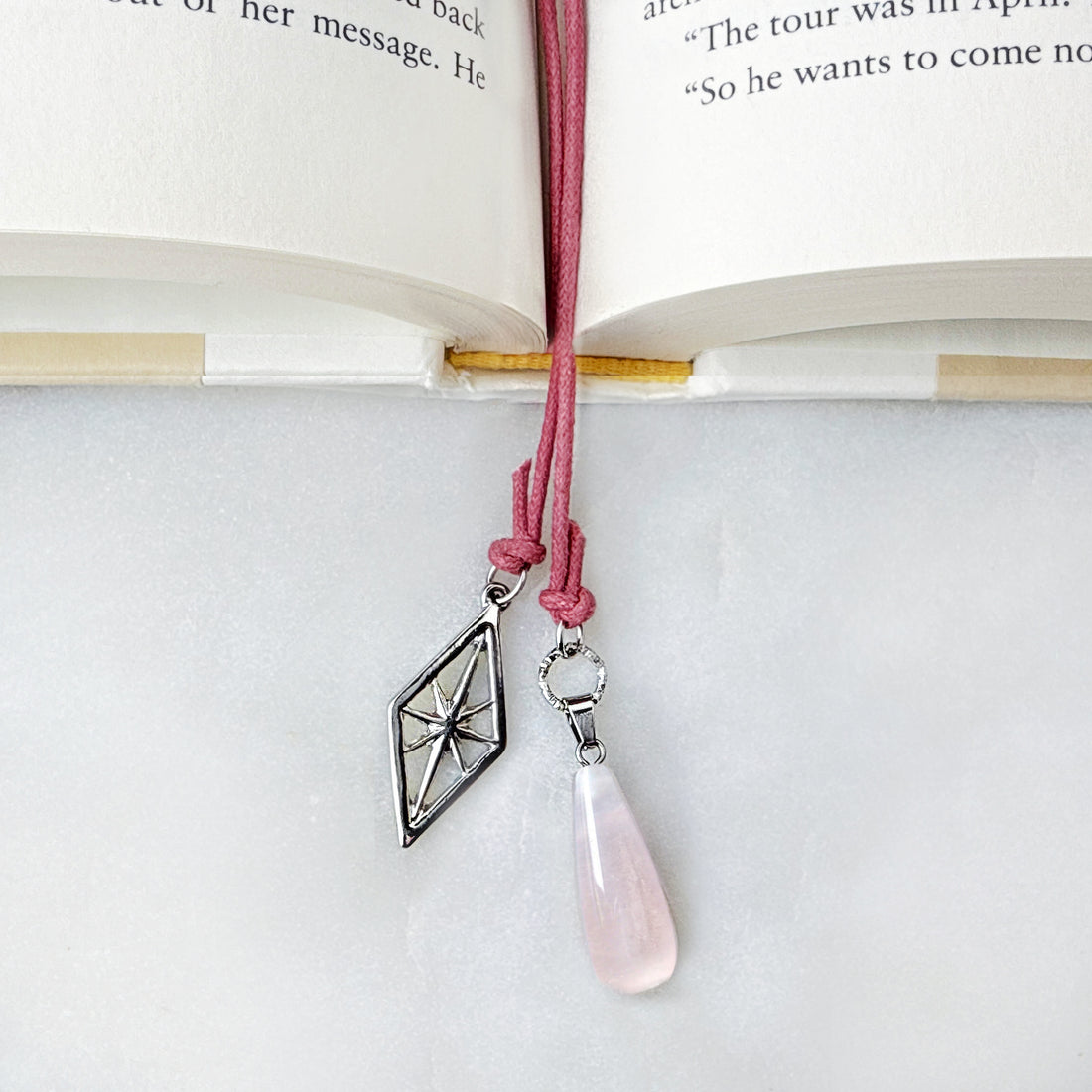 Mayve Rose Quartz Bookmark – A handcrafted bookmark by Alysian.