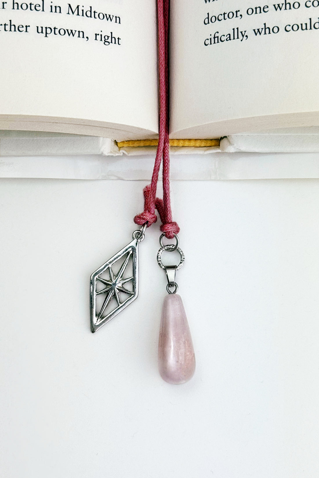 Mayve Rose Quartz Bookmark – A handcrafted bookmark by Alysian.