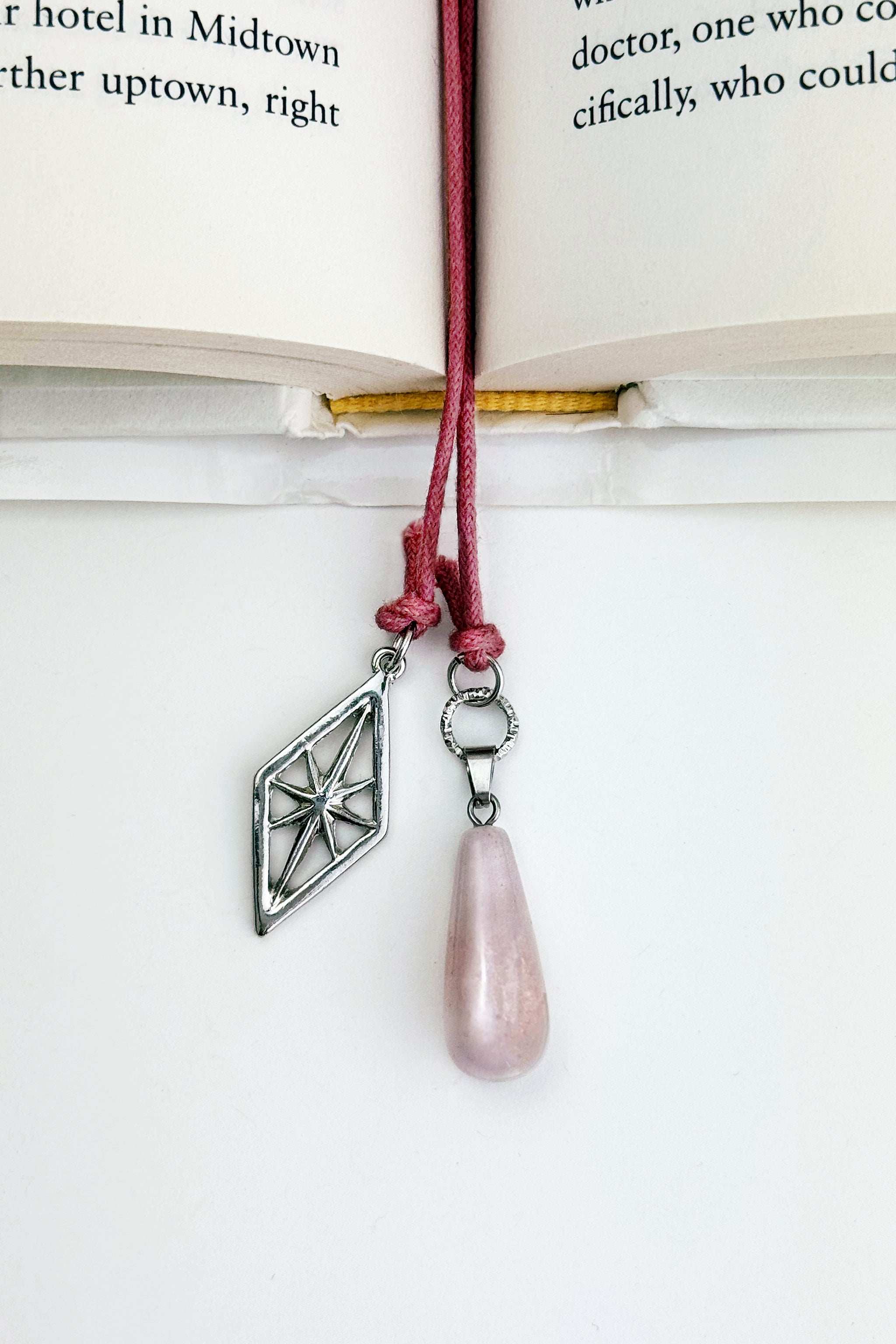Mayve Rose Quartz Bookmark – A handcrafted bookmark by Alysian.