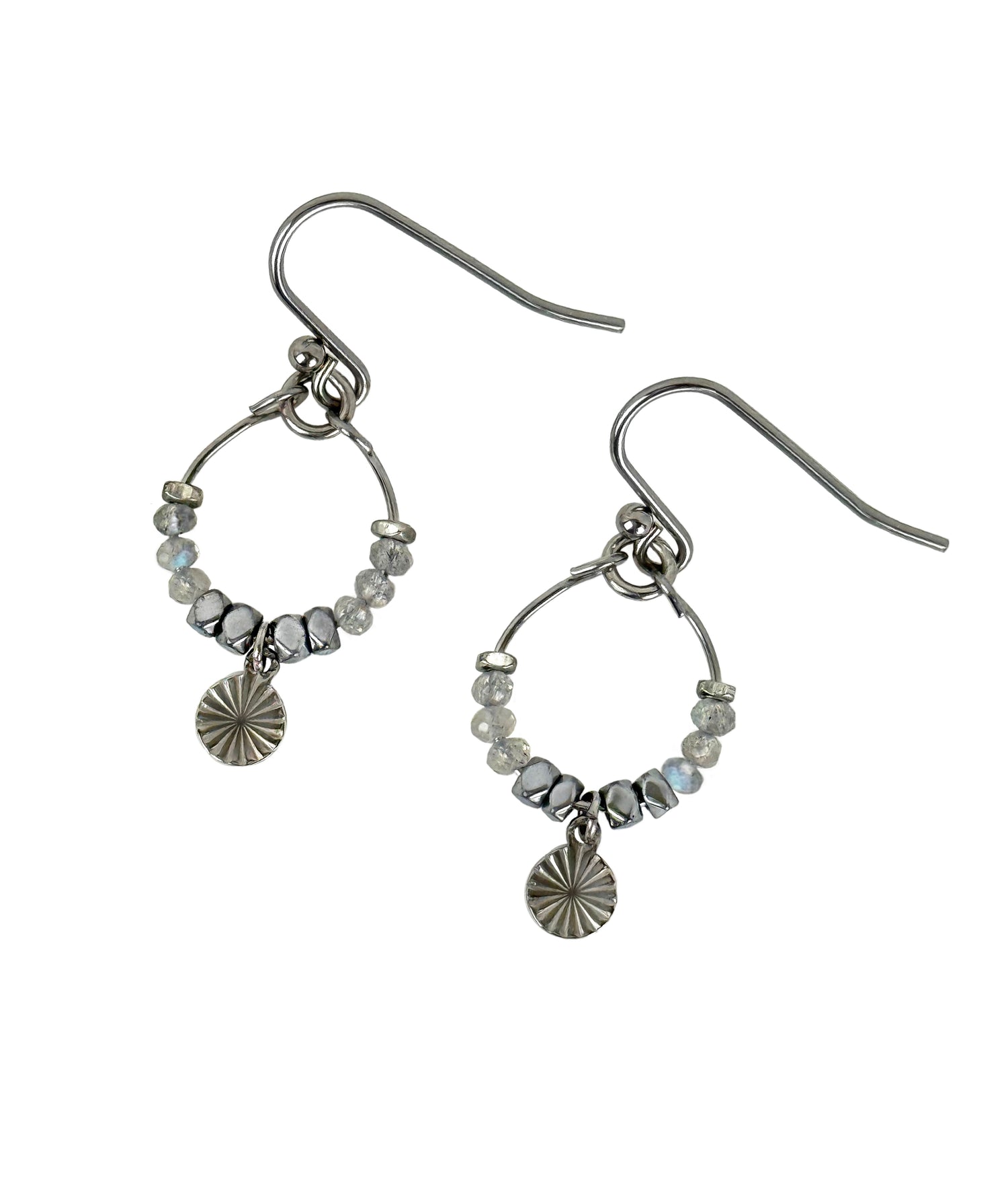 Nara Labradorite Mini Hoop Earring