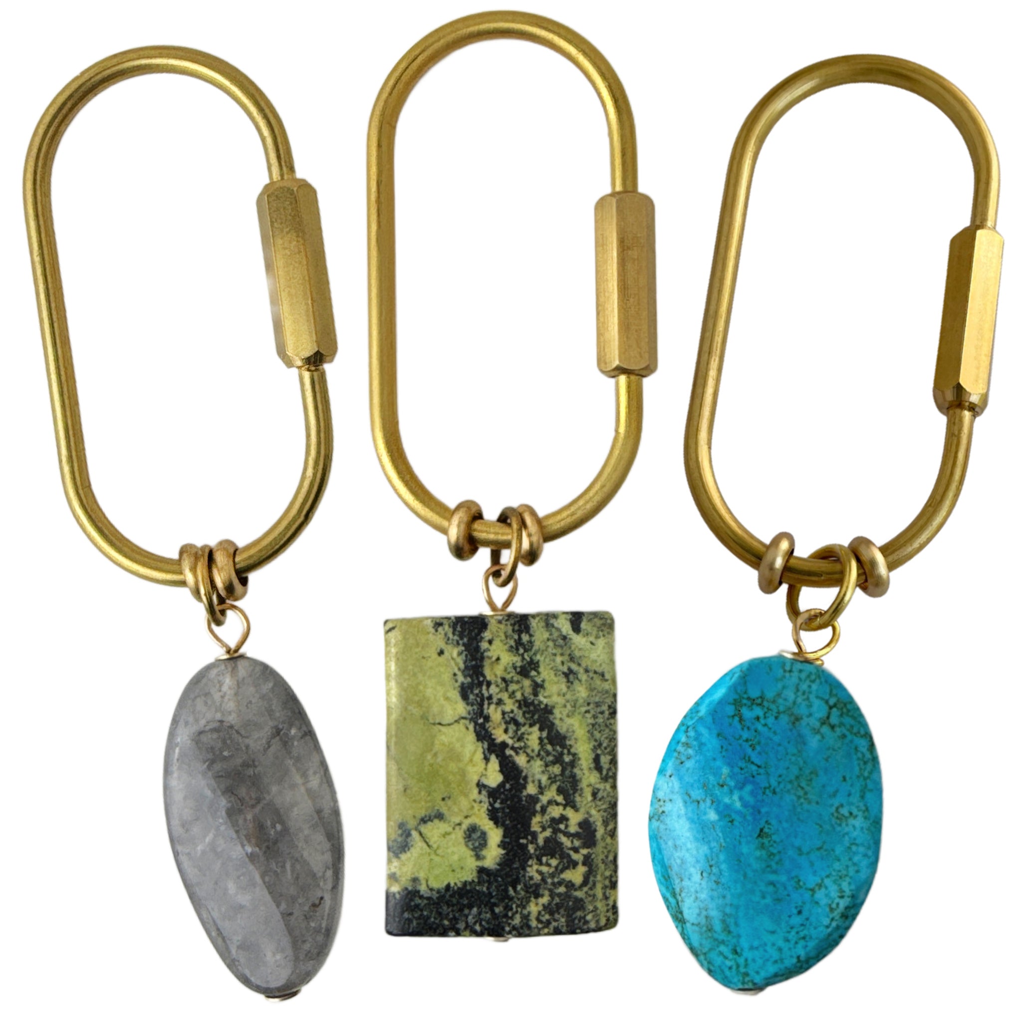 Gemstone Keyring | Rock &amp; Key – Oval Carabiner – A handcrafted key ring by Alysian.