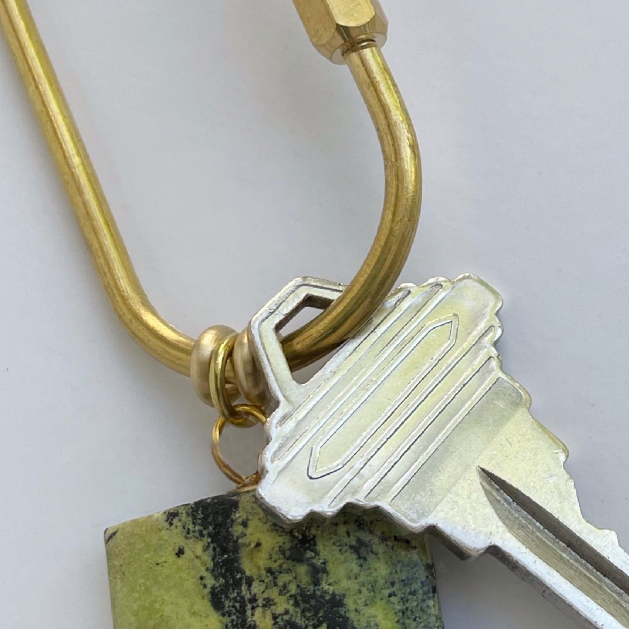 Gemstone Keyring | Rock &amp; Key – Oval Carabiner – A handcrafted key ring by Alysian.