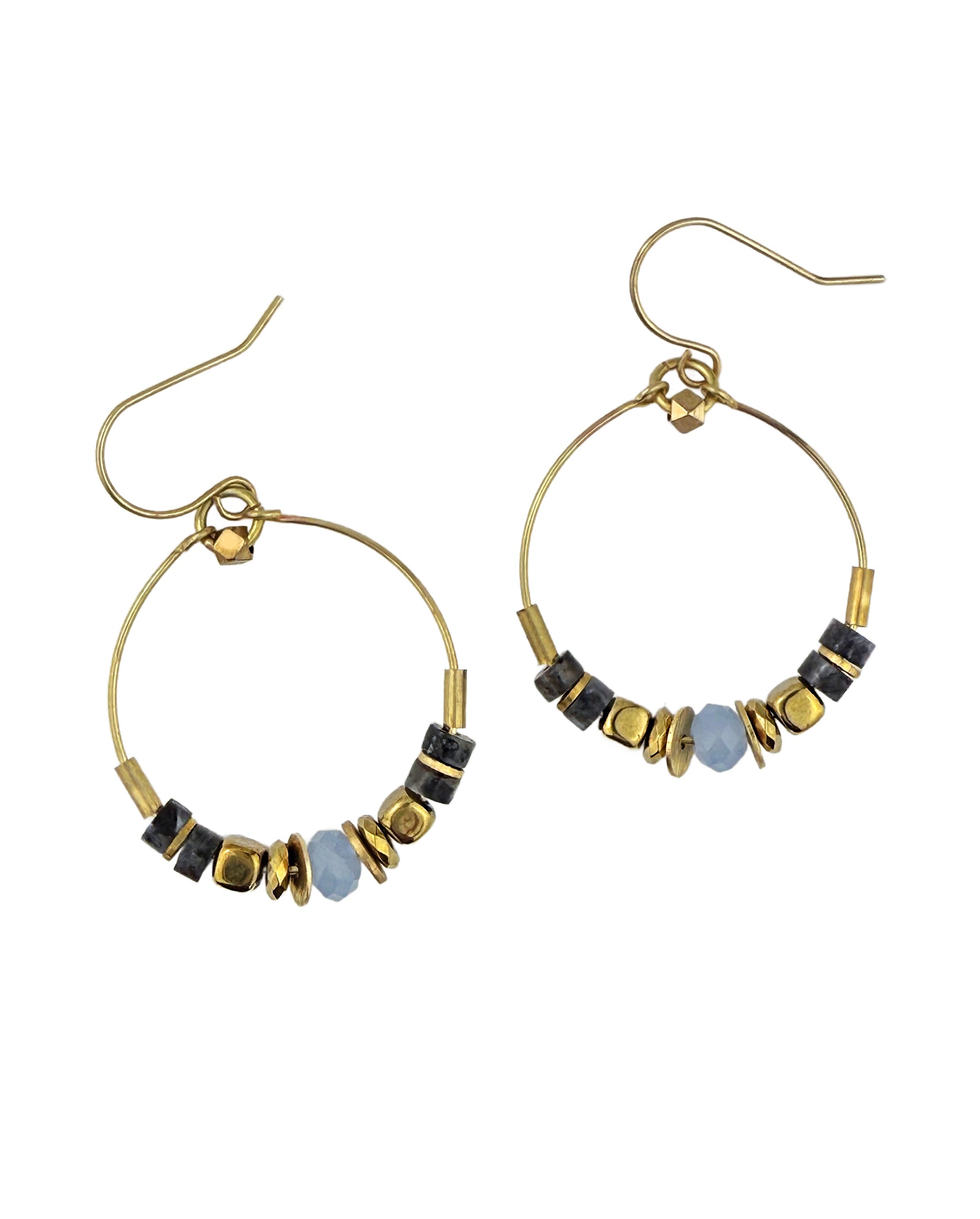 Parisa Hoop Earring - Blue Chalcedony – A handcrafted earring by Alysian.