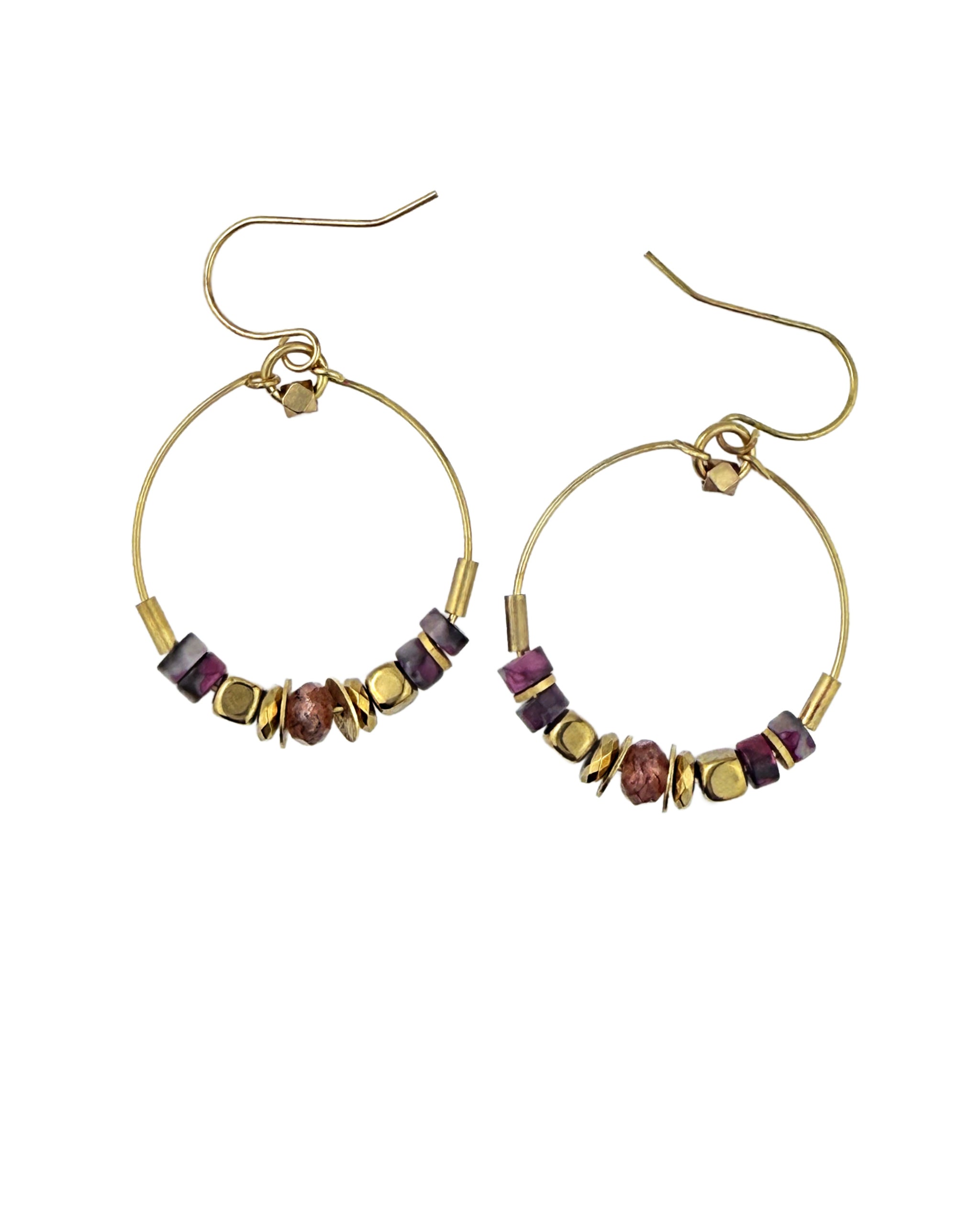 Parisa Hoop Earring - Blush Strawberry Quartz – A handcrafted earring by Alysian.