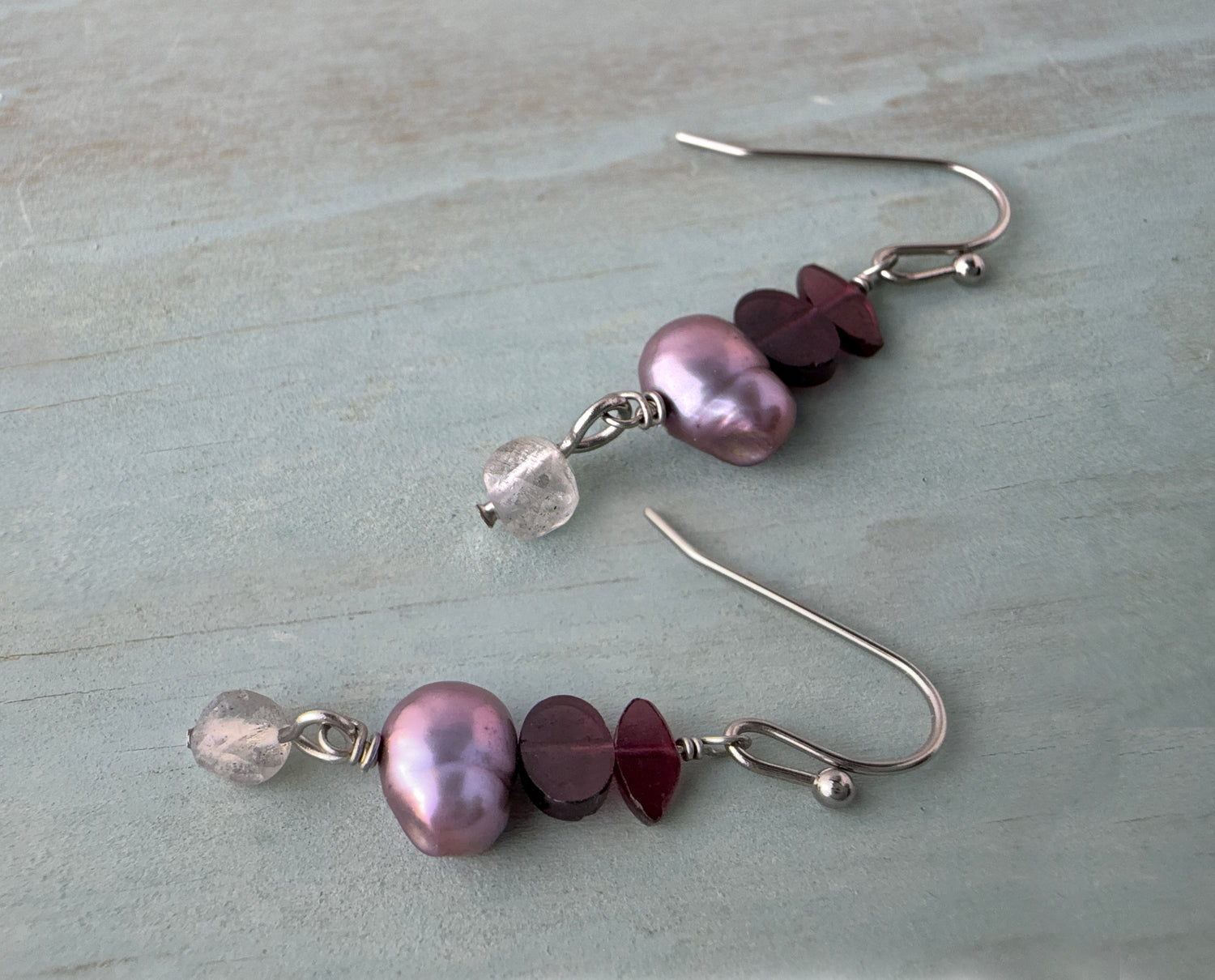 Rasi Garnet Drop Earring