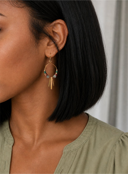 Soren Apatite Hoop Earring