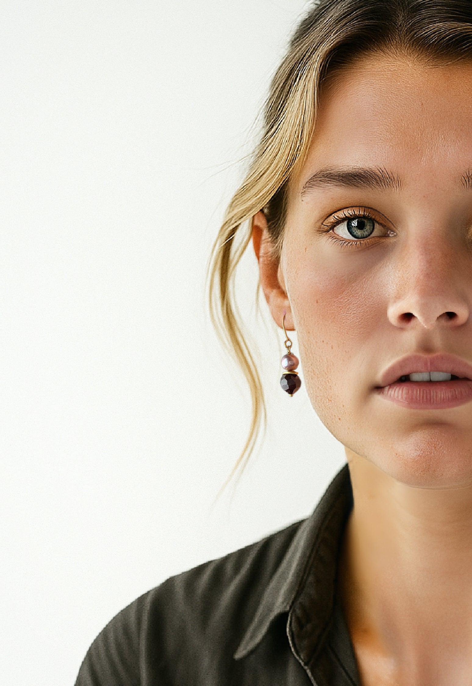 Vita Garnet Drop Earring – A handcrafted earrings by Alysian.